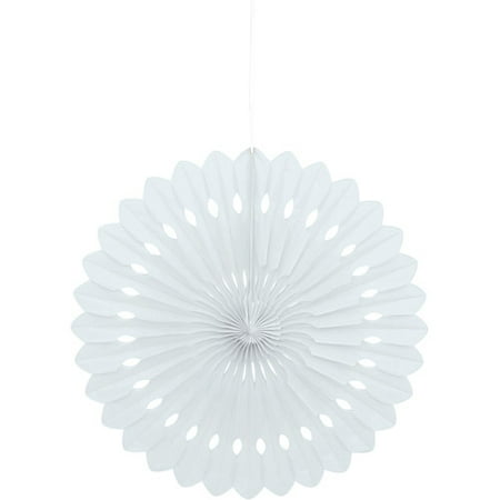 Tissue Paper Fan Decoration, 16 in, White, 1ct