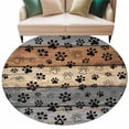 thumbnail image 2 of Round Area Rug 6 Ft, Haze Blue Brown Washable Non-Slip Circle Carpet for Living Room/Bedroom, Rustic Farmhouse Dog Paw Vintage Low-Profile Indoor Mats Collection Rugs for Residential, 2 of 7