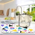 thumbnail image 5 of Yayeee Dish Drying Mat for Kitchen Counter 18"x24" Microfiber Absorbent Pad, Yellow Retro Shapes, 5 of 7