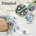 thumbnail image 2 of Blue Spring Floral Pillow Covers, Linen Long Throw Pillow Case, Pink Flowers Butterfly Pastoral Holiday Pillow Protector Decorative Cushion Cover for Living Room/Bedroom 16" x 24", 2 of 8