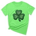 thumbnail image 2 of T-shirts de la Saint-Patrick pour Femmes, Col Rond, Manches Courtes, Imprimé Arbre de Noël, 2 of 4