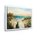 thumbnail image 3 of Ocean Dunes During Pink Sunset on Beach 32 in x 16 in Framed Painting Canvas Art Print, by Designart, 3 of 5