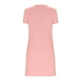 thumbnail image 7 of SMihono Summer Dresses for Women 2025 Fashion Side Slit Short Sleeve V-Neck T Shirt Mini Dress Solid Casual Outdoor Sundress Pink S, 7 of 7