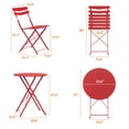 thumbnail image 2 of 3 Piece Patio Bistro Set, Folding Patio Bistro Table and Chairs Set of 2, Outdoor Patio Furniture Set, Metal Structure, No Assembly Need, for Balcony Yard Garden, 2 of 8