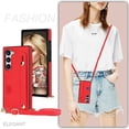 thumbnail image 2 of Case for Samsung Galaxy S23 with Card Slot Holder, Removable Adjustable Shoulder Strap Lanyard Crossbody Neck Purse Phone Case for Samsung Galaxy S23 KB Red, 2 of 15