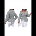 thumbnail image 3 of Blusa de Verano para Mujer, , con Rayas y Botones en la Parte Delantera, de Larga. Negro S, 3 of 6