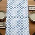 thumbnail image 5 of Table Runners 70 Inches Long Dress Scarves, Blue Plaid Farmhouse Farmhouse Coffee/Dining/Kitchen Table Decor, Holiday Table Runner, Watercolor Cute Country Pigs Checkered 13x70 Inch, 5 of 9