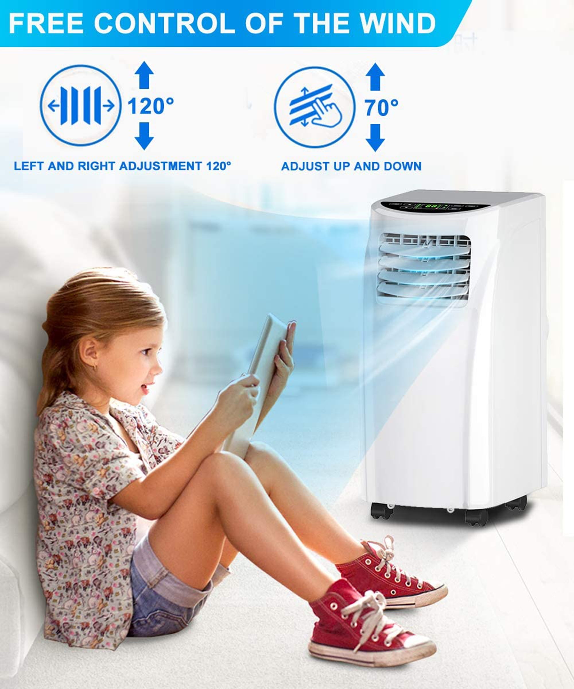 Gymax 3-in 1 Portable Air Conditioner Cooler Fan Dehumidifier 8000BTU with Wheels