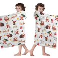 thumbnail image 4 of White Christmas Santa Pattern Hooded Bath Towel，60"x35" for Ages 3 To 12 Kids, Quick Dry Lightweight Soft Microfiber Hood Beach Towel Cover Up for Kids, 4 of 7