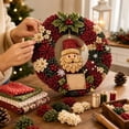 thumbnail image 6 of Christmas 3D Fabric Poke Wreath DIY Kit, Santa Style, Handmade Festive Wall Hanging Christmas Indoor Outdoor Decor, 6 of 7