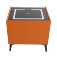 thumbnail image 2 of Orange Smart Nightstands with Fingerprint Lock Drawer, Wireless Charging Station, USB Port, Nightstand with 3 Color LED Lights and Speaker, Modern Wooden End Side Table 2 Drawers, 2 of 16