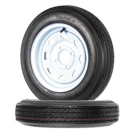 2-Pack Trailer Tire On Rim 480-12 4.80-12 12 in. LRB 4 Hole White Spoke Wheel Sansujyuku sansujyuku.com