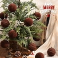 thumbnail image 4 of PayUSD Velvet Christmas Ball Ornaments for Christmas, 12pcs Flocked Shatterproof Christmas Ornaments Hanging Xmas Tree Decorations Set for Home Party Holiday Decor (3.15 inch, Brown), 4 of 10