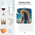 thumbnail image 5 of Leather Coasters with Heat-resistant for Drinks, Romantic Moon Sunflower Woman Cup Coasters Cup Pad Mat for Tabletop Protection, Coffee Table, Office Desk and Housewarming Gift, 5 of 5