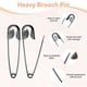 thumbnail image 2 of Uxcell 2-Pack Large Safety Pin, 8.4 In(137mm) Zinc Alloy Heavy Brooch Pin for Sewing ClothesDecorative Safety Pins [Negro], 2 of 7