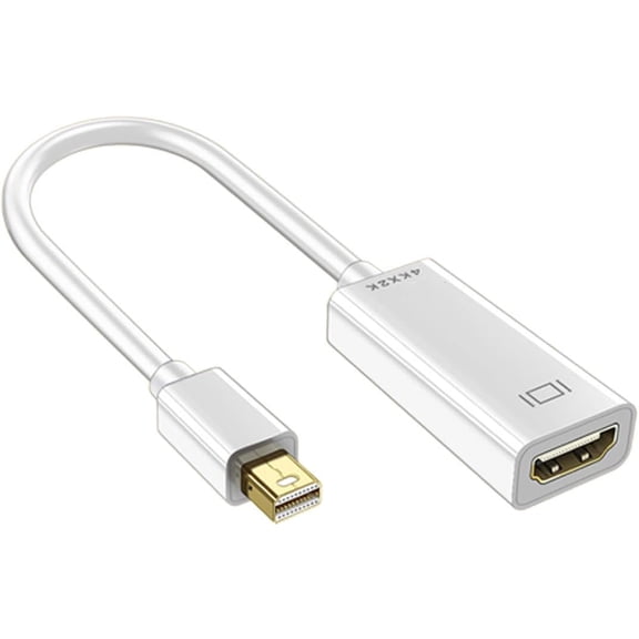 Mini DisplayPort to HDTV Adapter,Mini DP(Thunderbolt) to HDTV Converter Gold-Plated Cord ,Compatible for MacBook Pro, MacBook Air, Mac Mini, Microsoft Surface Pro 3/4, etc,(white)