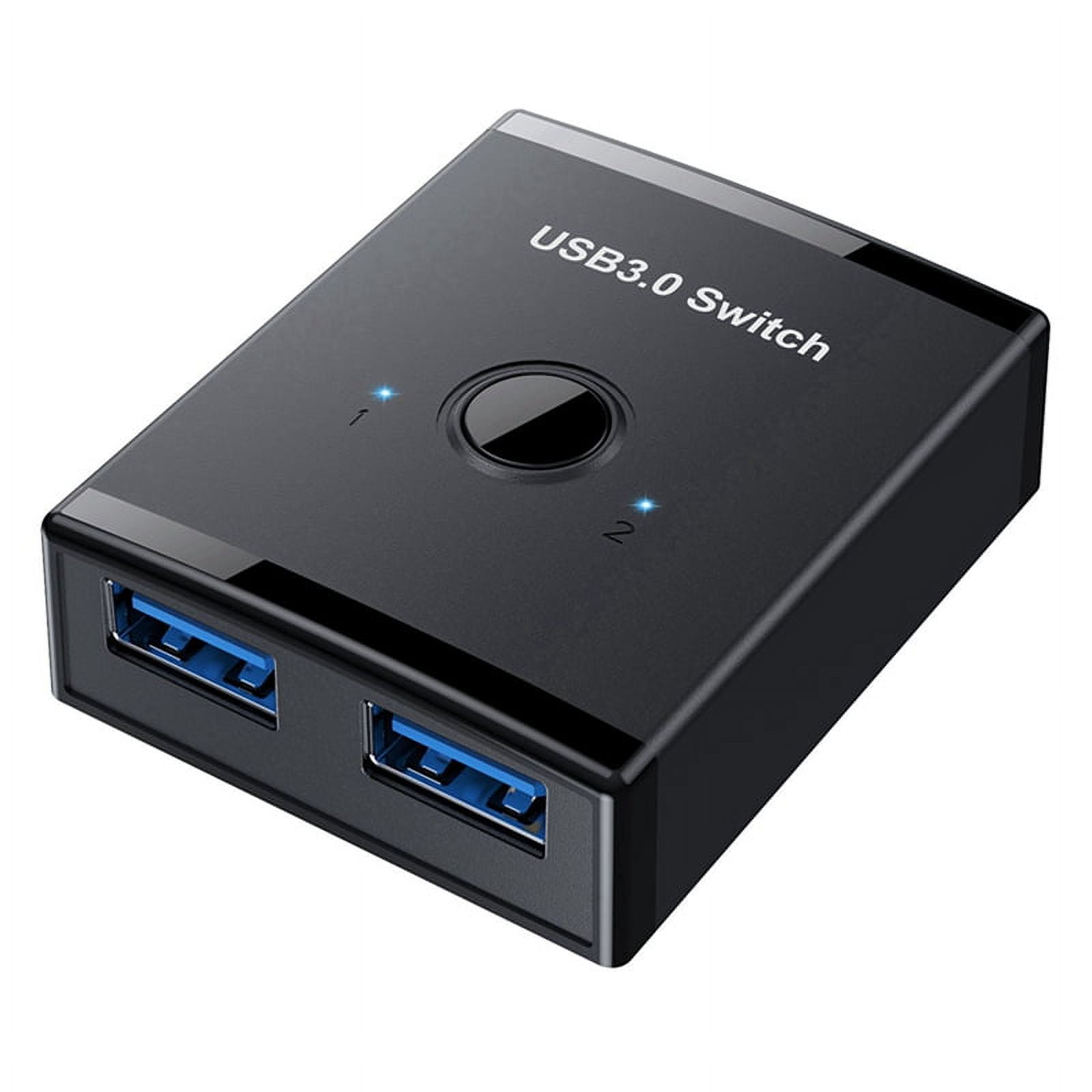 2X KVM USB HUB 3.0 Switcher Selector KVM Switch for PC Keyboard Mouse Printer 1 PC Sharing 2 Devices