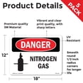 thumbnail image 2 of Nitrogen Gas OSHA Danger Vinyl Decal Label 18 Inch x 12 Inch - 5 Pack, 2 of 6