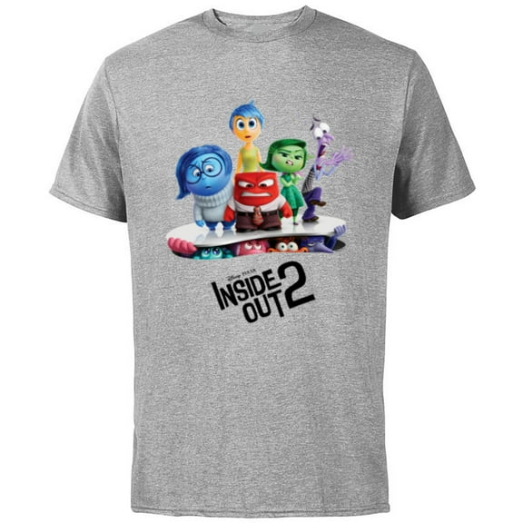 Disney and Pixar’s Inside Out 2 New Emotions Official Poster- Short Sleeve Cotton T-Shirt for Adults - Customized-Athletic Heather