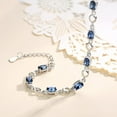 thumbnail image 4 of PAENENPH 14K White Gold Bracelet for Women, Delicate Inlaid with Sea-Blue Natural Crystal, Chic and Elegant Jewelry Gift, 4 of 7