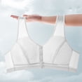 thumbnail image 4 of Tumotour Front Open Bras For Women Button No Steel Ring Wirefree Closeure Nursing Middle-Aged And Elderly Underwear Oversized Gathering Lightweight Breathable Comfy Soft Cotton Daily Bras, 4 of 5