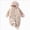 Beige, variant on 3-6 Months Newborn Baby Bodysuits Girls Hooded Romper Comfortable Fleece Lined Warm Stylish Covers Hands And Feet Newborn Fall Winter Gift Clothes,Pink Jumpsuit One-Piece Jumpsuit