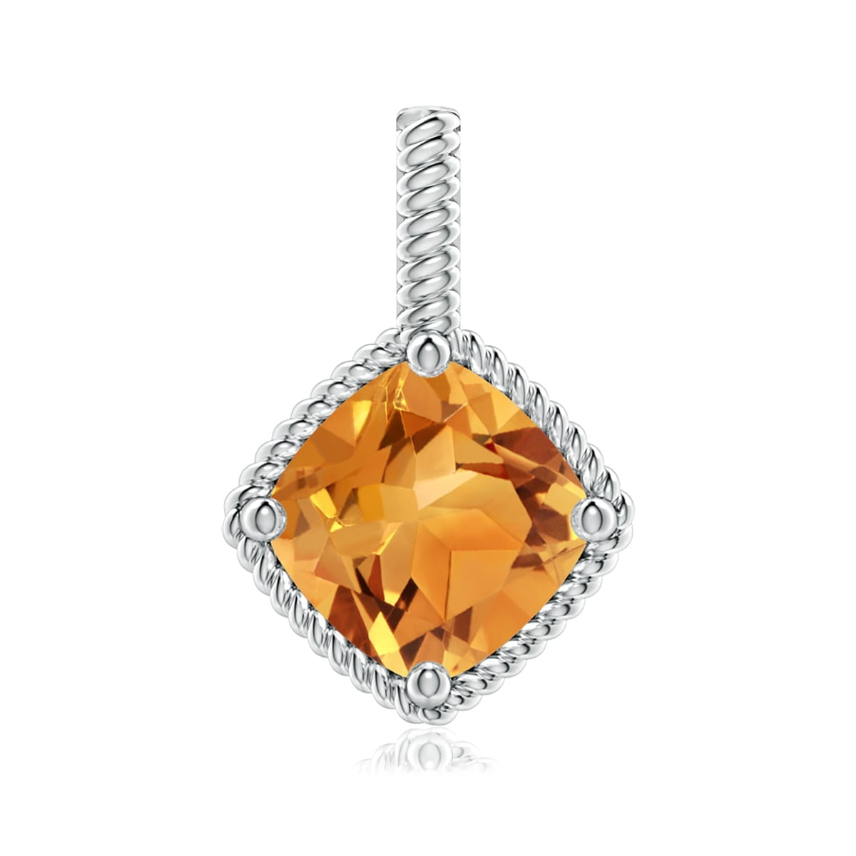 New 925 Sterling Silver Oval Citrine Drop Pendant Necklace Stone Cttw 1.9 