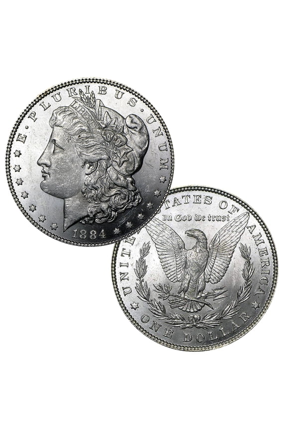 USA 1884 P Morgan 90% Silver Dollar Coin - $1 Brilliant Uncirculated Condition
