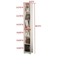 thumbnail image 3 of Kings Brand Furniture Mora 6-Tier Tall Narrow Slim Bookcase, White, 3 of 6