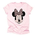 thumbnail image 2 of Minnie Leopard Print Bow Portrait, Animal Kingdom Shirt, Safari Shirt Casual Short Sleeve Shirt (XX Large, Light Pink), 2 of 7