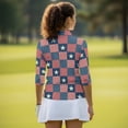 thumbnail image 4 of Garronmavis Patriotic Star Women's Golf Shirt and Sun Visor Hat Set Adjustable UV Protection Sun Hat Cap Moisture Wicking Athletic Long Sleeve Shirts for Shopping and Daily Wear, 4 of 7