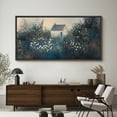 thumbnail image 4 of Large Framed Canvas Print Soft Blue & Yellow WildflowersWall Art Decorative Ready to Hang Painting for Living room Bedroom 60x30 inches Black Frame, 4 of 9