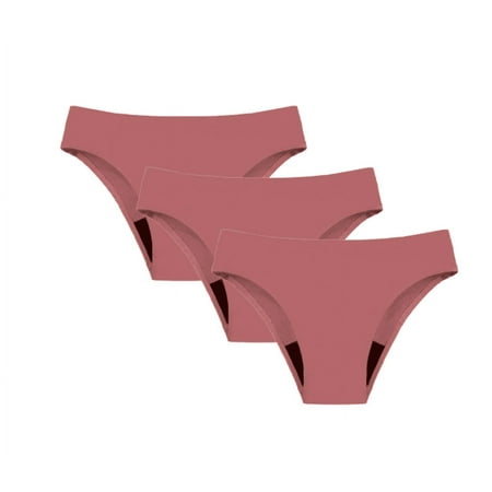 Period Swimwear Menstrual Leakproof Bikini Bottom Absorbent Pants High Waist Swimming Trunks for Teenagers Women Red L  3-Pack