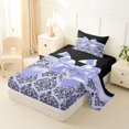 thumbnail image 2 of Erosebridal Purple Cute Bows Girls Twin Sheet Sets,Gothic Vintage Floral Bedding For Adult 3pcs, 2 of 6