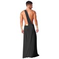 thumbnail image 2 of Aiihoo Mens Ancient Greek Long Skirt with Wristbands One Shoulder Strap Roman Toga Black 3XL, 2 of 5