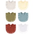 thumbnail image 1 of Baberos tipo bandana de muselina para bebés, baberos ajustables para niños y niñas, verde otoño + azul vaquero + gris + beige + rojo ladrillo + blanco, 1 of 5