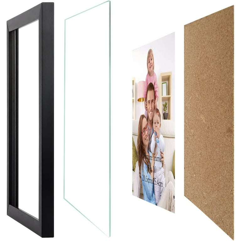 AEVETE 10x10 Picture Frames Wood 4 Pack Wall Tabletop Square Frames