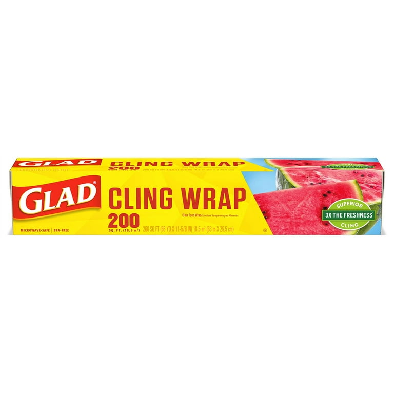 Glad ClingWrap Plastic Food Wrap, 200 Sq. Ft. Roll (00020)