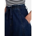thumbnail image 5 of Time and Tru Women's Tie Waist Denim Midi Skirt, Sizes XS-XXXL, 5 of 6