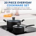 thumbnail image 2 of SereneLife Kitchenware Pots & Pans Basic Kitchen Cookware, Black Non-Stick Coating Inside, Heat Resistant Lacquer (20-Piece Set), One Size, 2 of 7