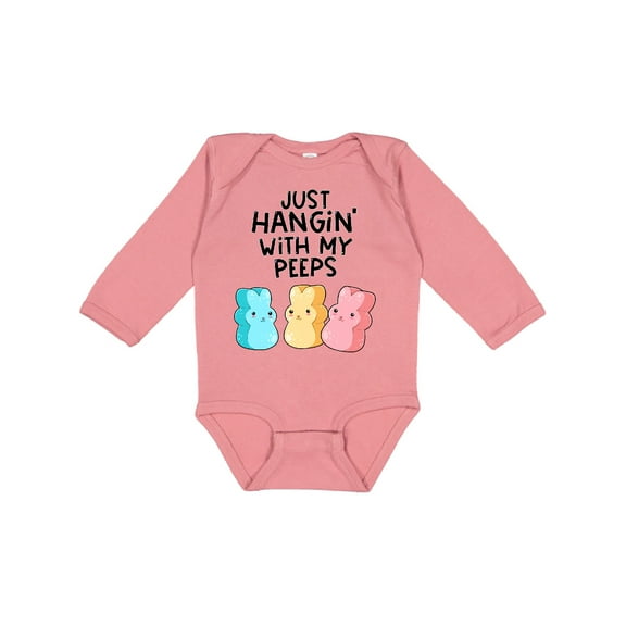 Inktastic Easter Just Hangin' with My Peeps Boys or Girls Long Sleeve Baby Bodysuit
