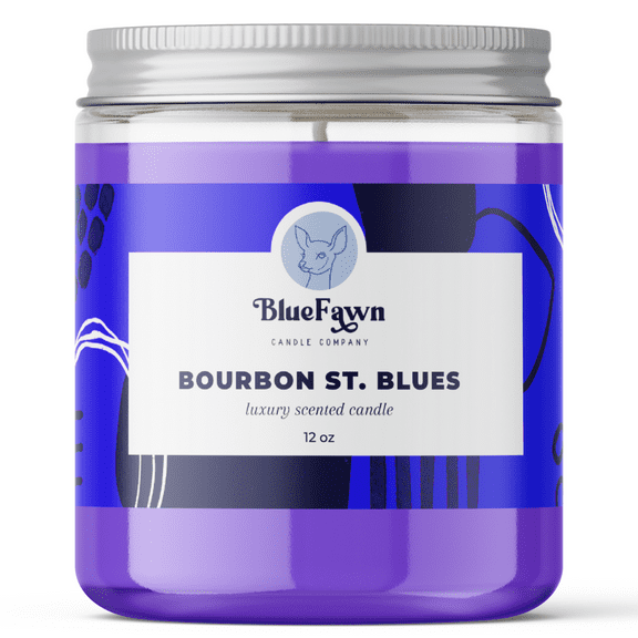 Blue Fawn Candle Company Bourbon Street Blues - Large Paraffin/Soy Scented Candle