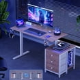 thumbnail image 5 of GUNAITO 47.2" Electric Standing Desk with 3-Drawer Cabinet, Adjustable Height Desk with Memory Panel, Office & Gaming Desk，Nutural, 5 of 12