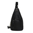 thumbnail image 1 of Bolso de pecho de mujer de cuero suave simple y moderno, bolso cruzado de cuero para mujer, mochila pequeña informal con múltiples compartimentos para viajeros, 1 of 6