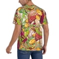 thumbnail image 2 of Lsque Bright Mushrooms Pattern Mens Polo Golf Shirts Funny Graphics Shorts Sleeve Button Shirts Baseball T-shirt-4X-Large, 2 of 7