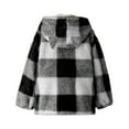 thumbnail image 6 of EnJoCho Girls Fleec𝖾 Sher𝗉a Jacket Full Zip Hooded Plaid Winter Fall Coat Warm Soft Cozy Lined Outerwear Pockets Cute Clothes Kids Girls Jacket Coat 8-14 Years, 6 of 9