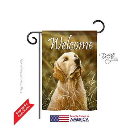 Breeze Decor 60074 Pets Yellow Lab 2-Sided Impression Garden Flag - 13 x 18.5 in.