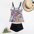thumbnail image 5 of Qingpeng Printed Tankini Swimsuits for Women Tummy Control Tankini Swimwear Tank Top with Boyshorts Two Piece Bathing Suits, 5 of 5