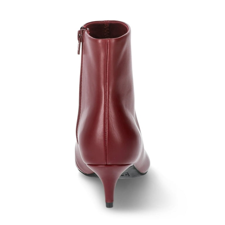 Kitten heel ankle boots leather deals