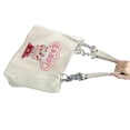 thumbnail image 3 of Bolso de mano de piel sintética con estampado de letras para mujer, resistente al agua, de gran capacidad, en color rojo caramelo, 3 of 8